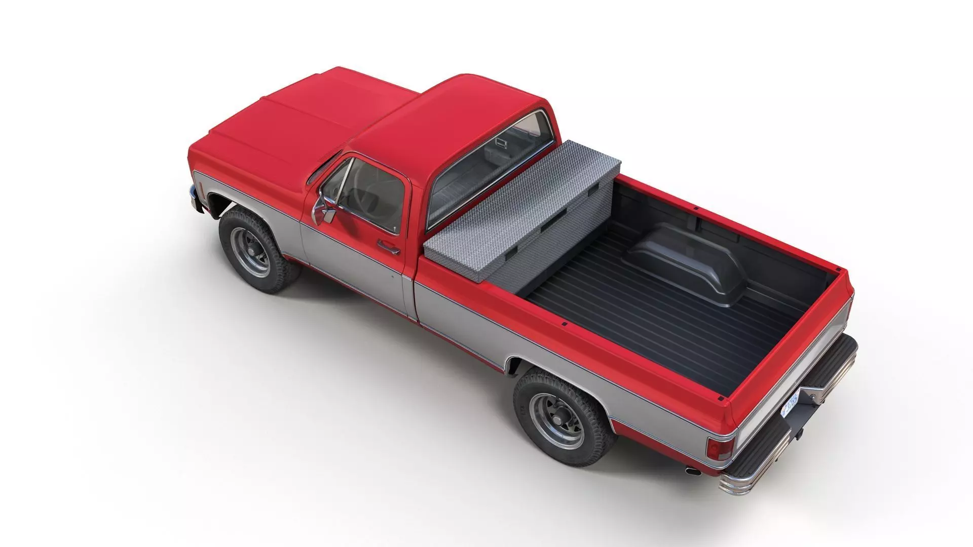 Snow plug 4x4 american pickup truck Low-poly 3D model_19