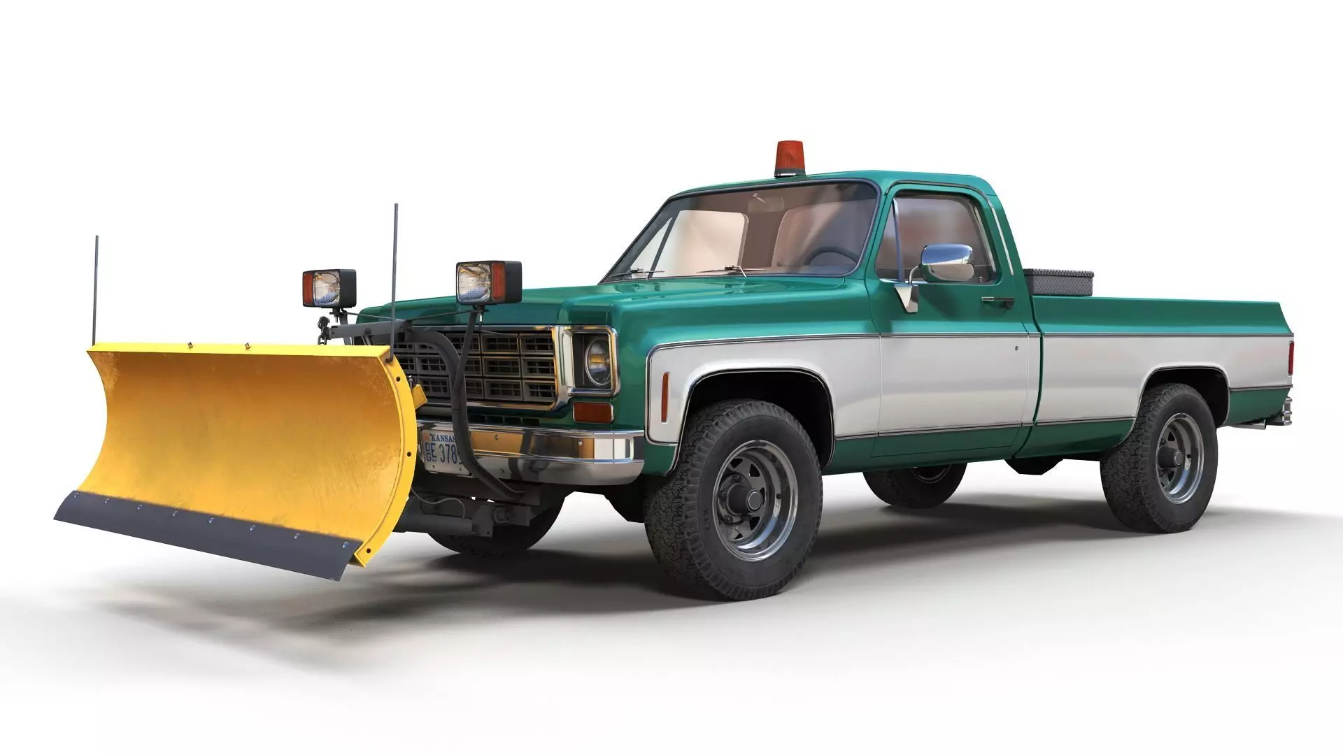 Snow plug 4x4 american pickup truck Low-poly 3D model_10