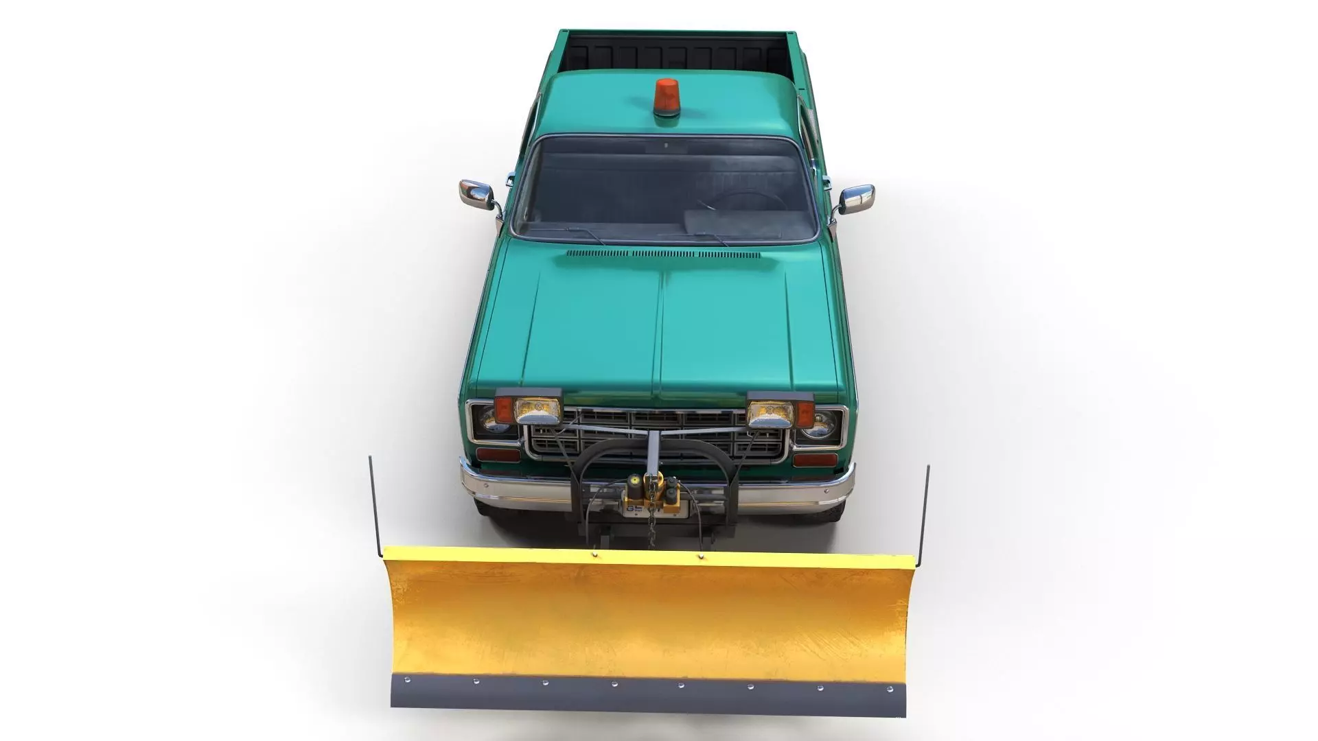 Snow plug 4x4 american pickup truck Low-poly 3D model_9
