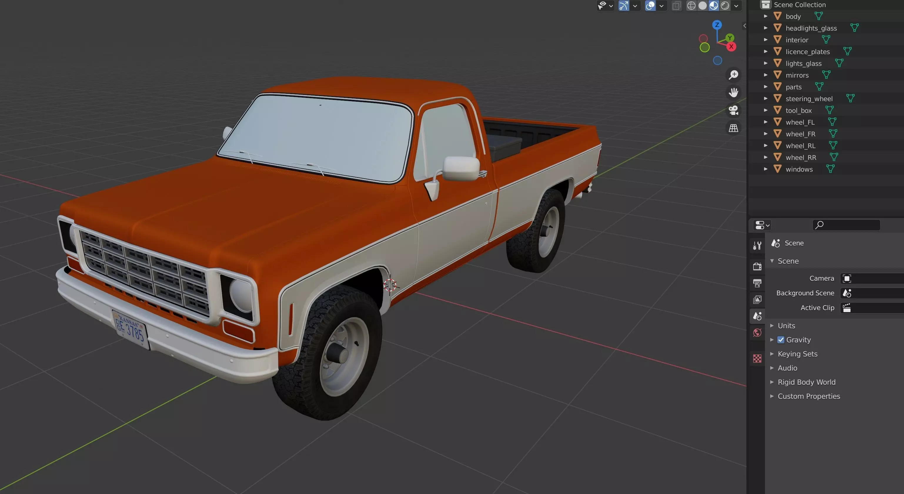 Snow plug 4x4 american pickup truck Low-poly 3D model_65