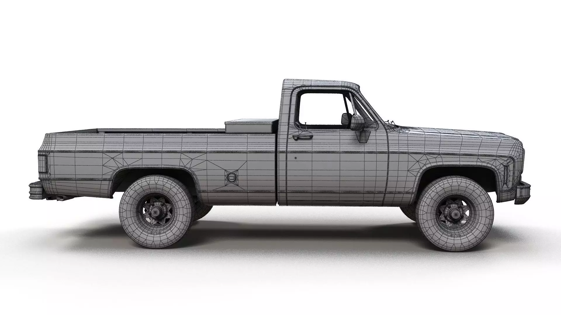Snow plug 4x4 american pickup truck Low-poly 3D model_34