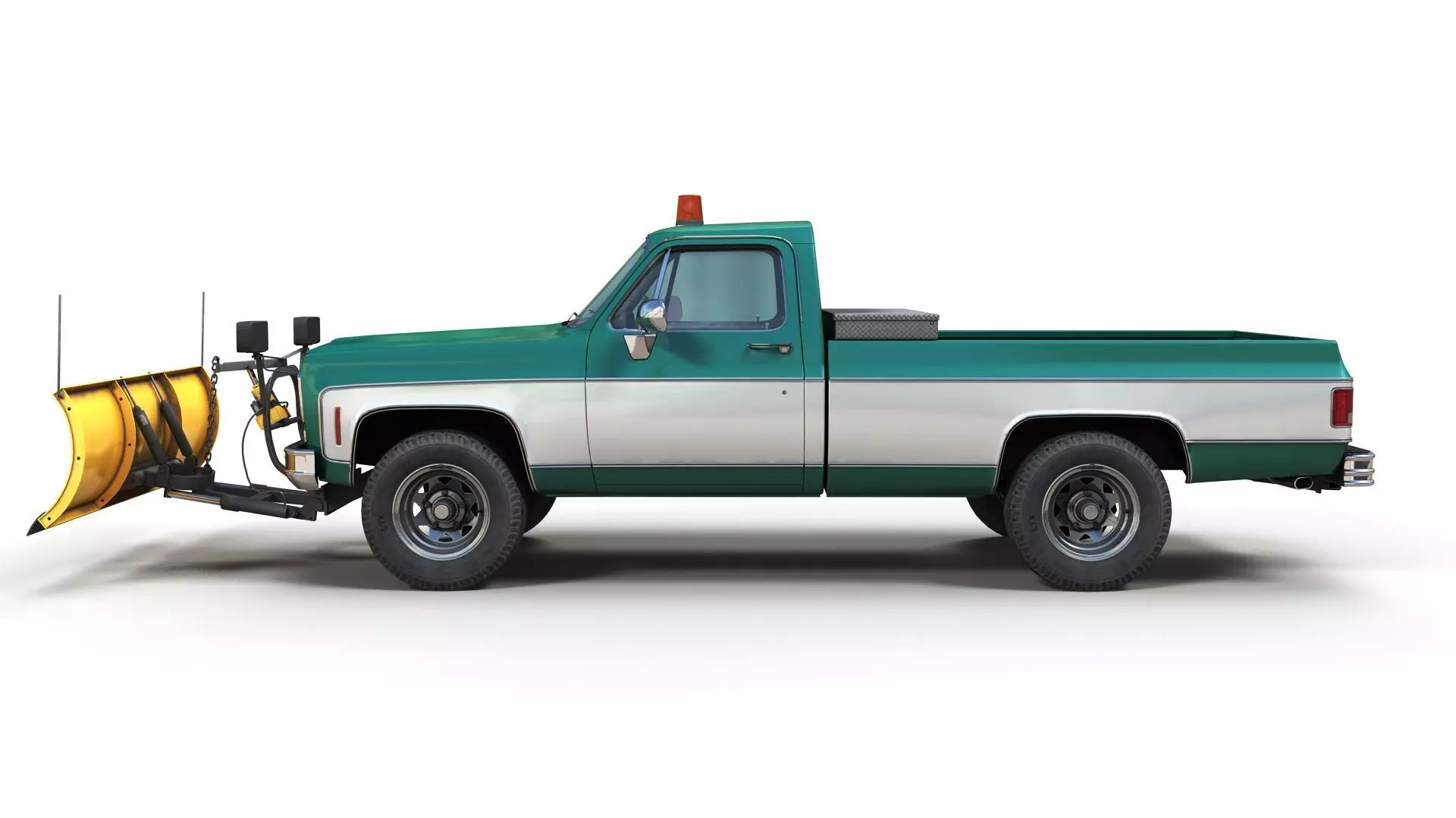 Snow plug 4x4 american pickup truck Low-poly 3D model_7