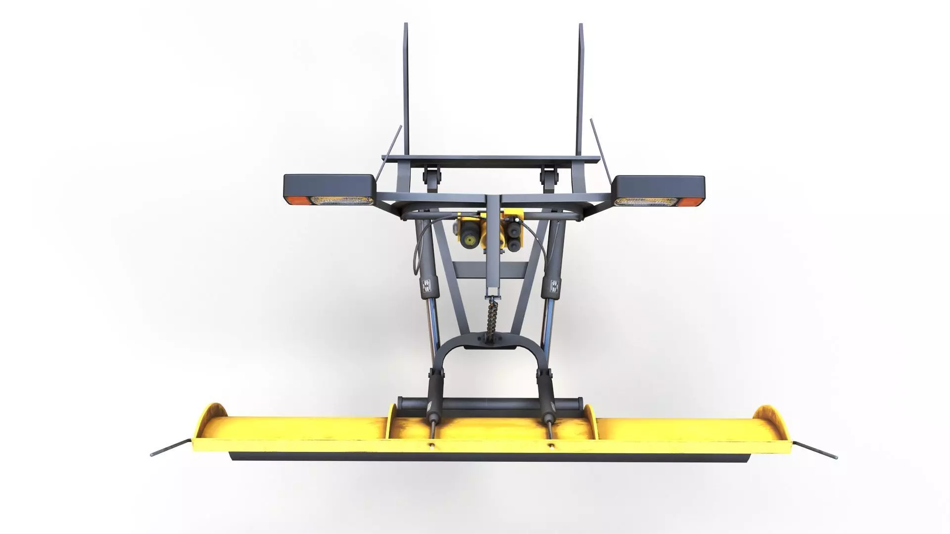 Snow plug 4x4 american pickup truck Low-poly 3D model_13