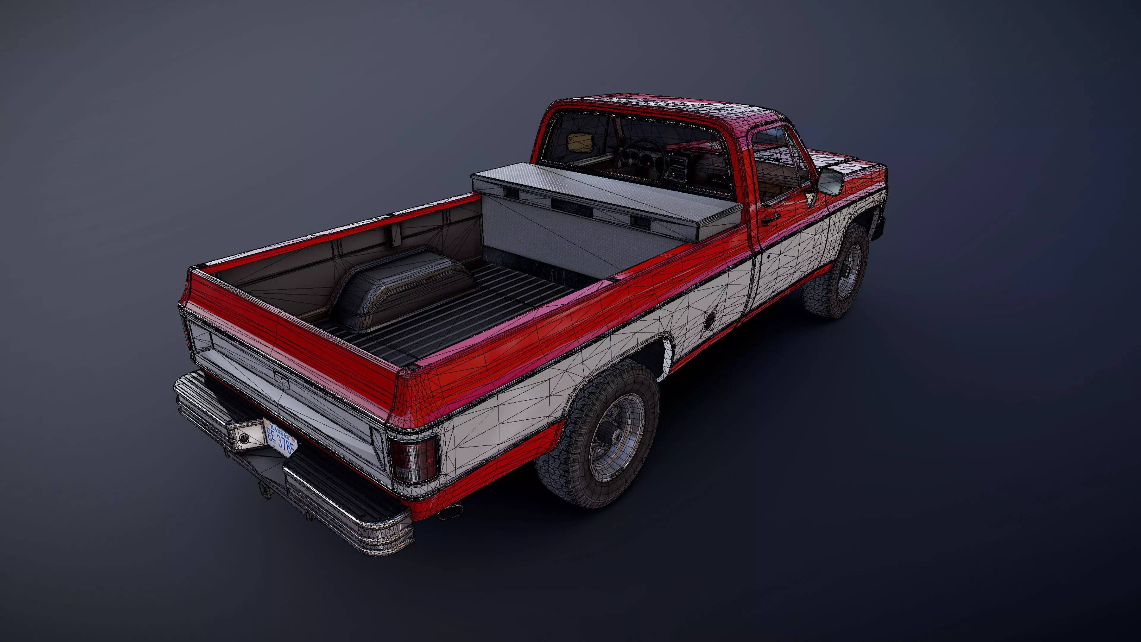 Snow plug 4x4 american pickup truck Low-poly 3D model_58