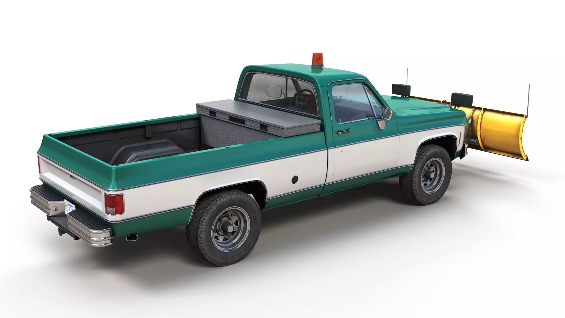 Snow plug 4x4 american pickup truck Low-poly 3D model_4