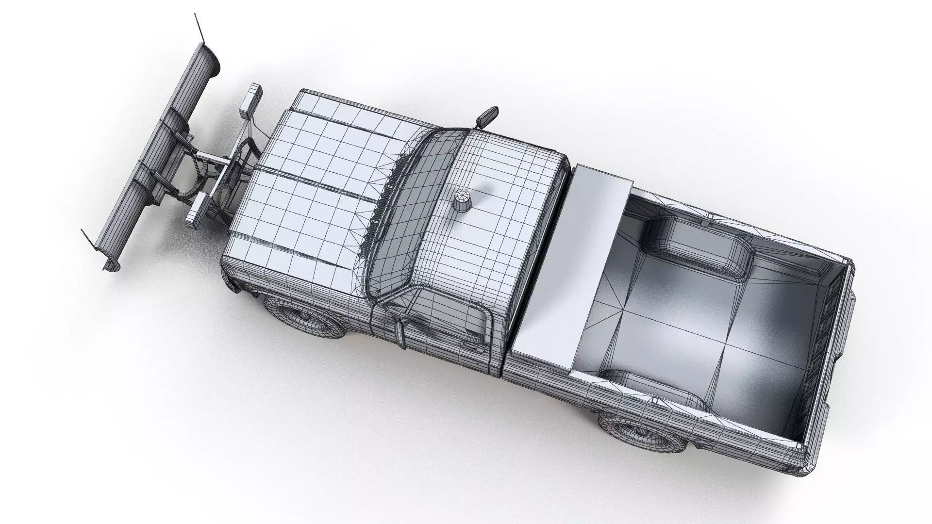 Snow plug 4x4 american pickup truck Low-poly 3D model_29