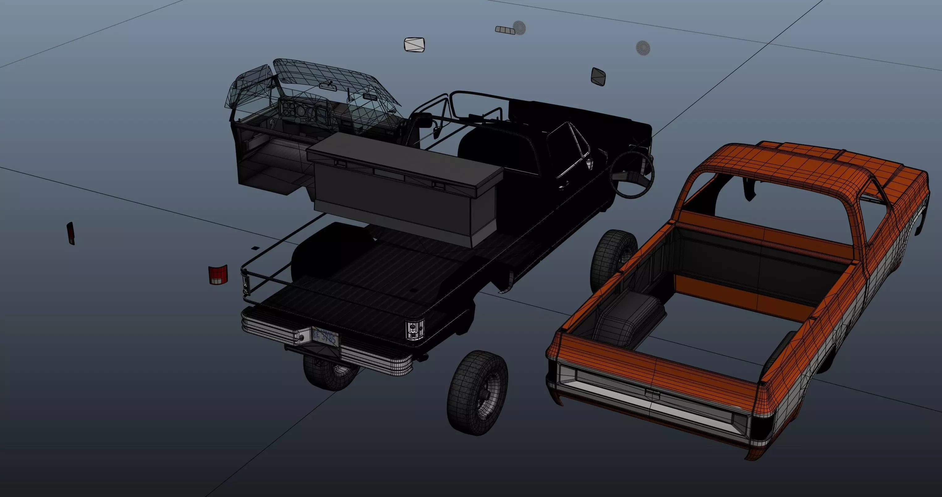 Snow plug 4x4 american pickup truck Low-poly 3D model_62