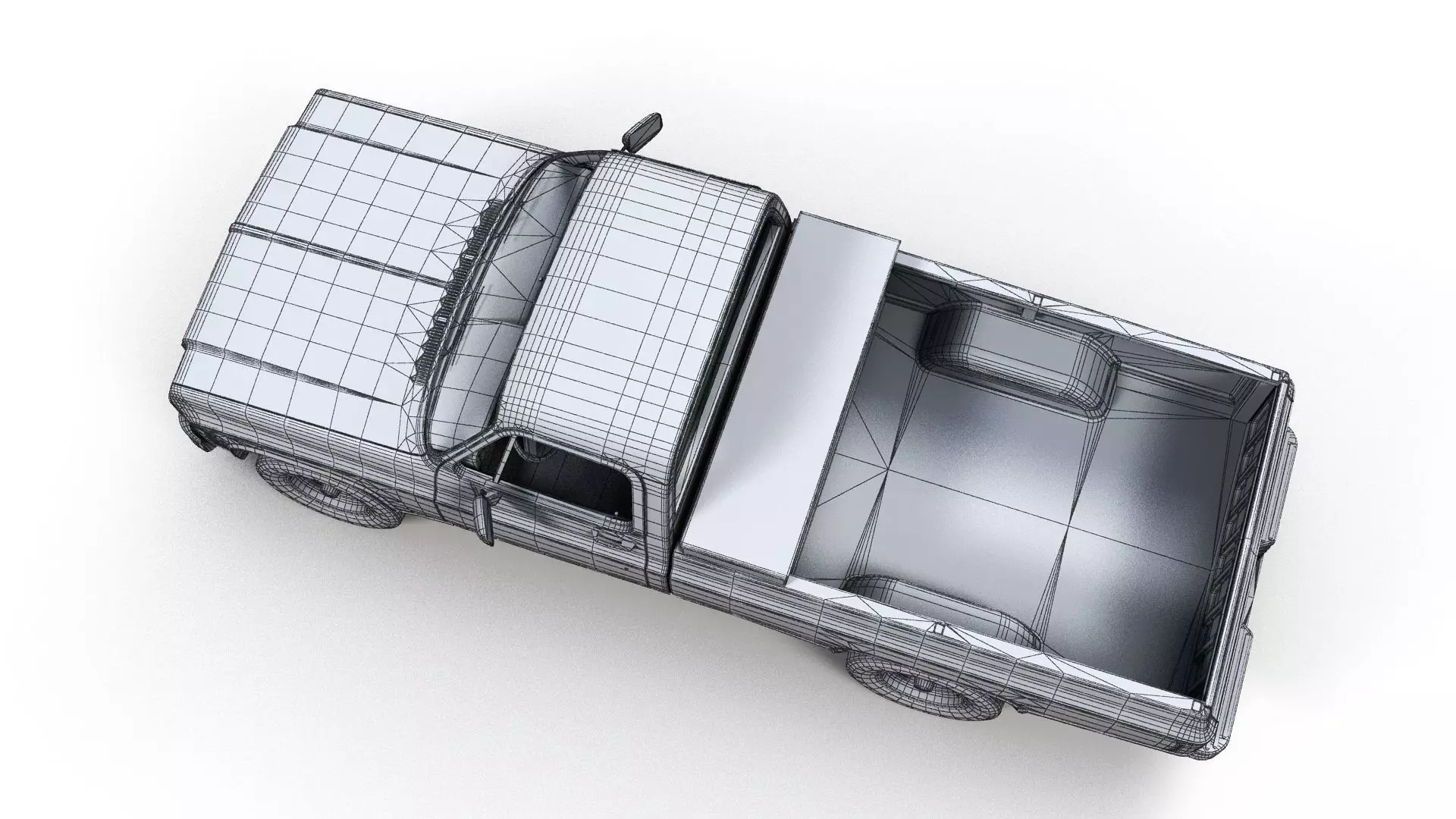 Snow plug 4x4 american pickup truck Low-poly 3D model_37