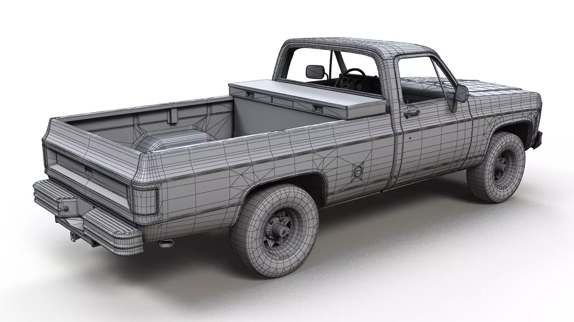 Snow plug 4x4 american pickup truck Low-poly 3D model_33