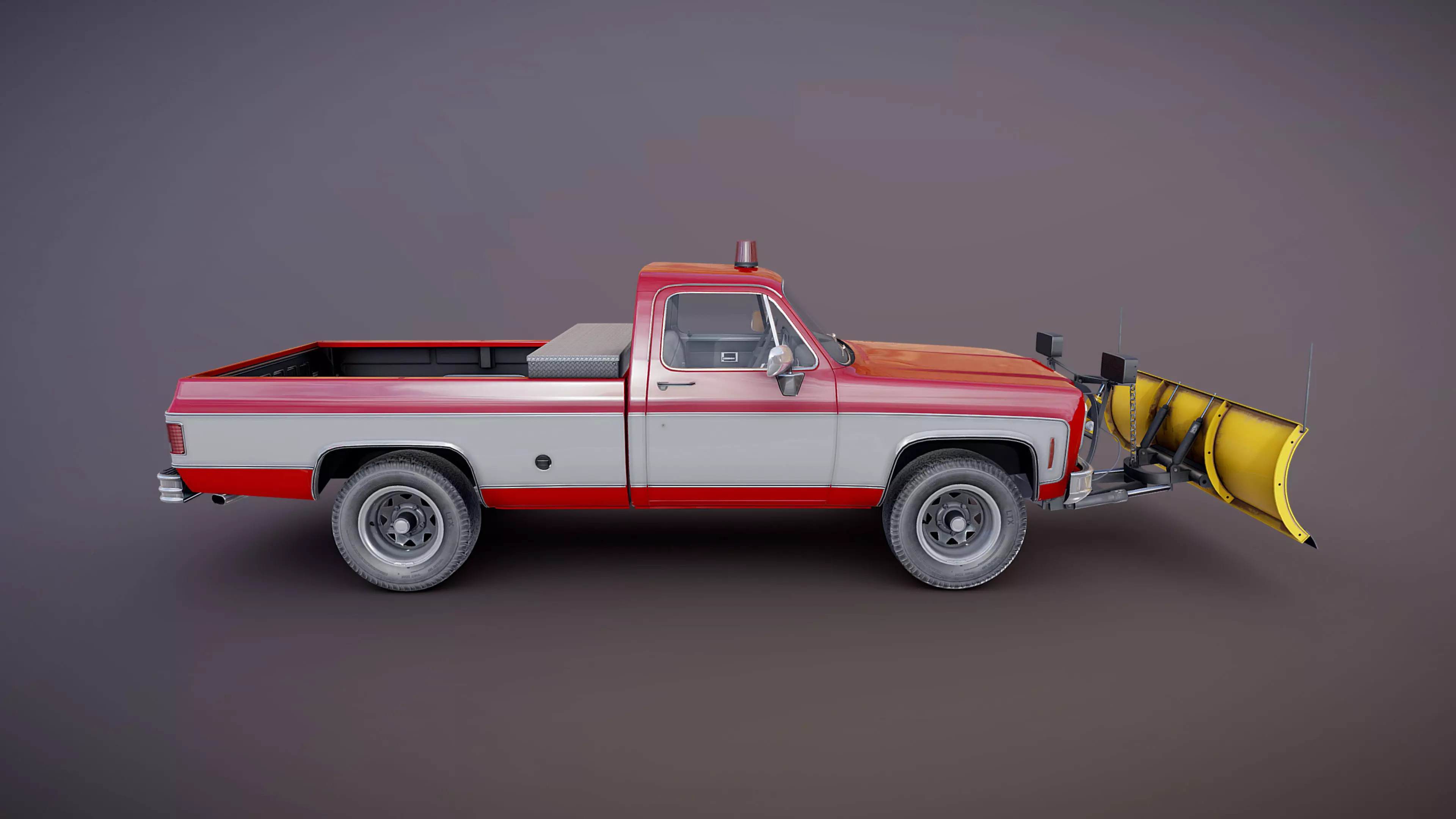 Snow plug 4x4 american pickup truck Low-poly 3D model_41