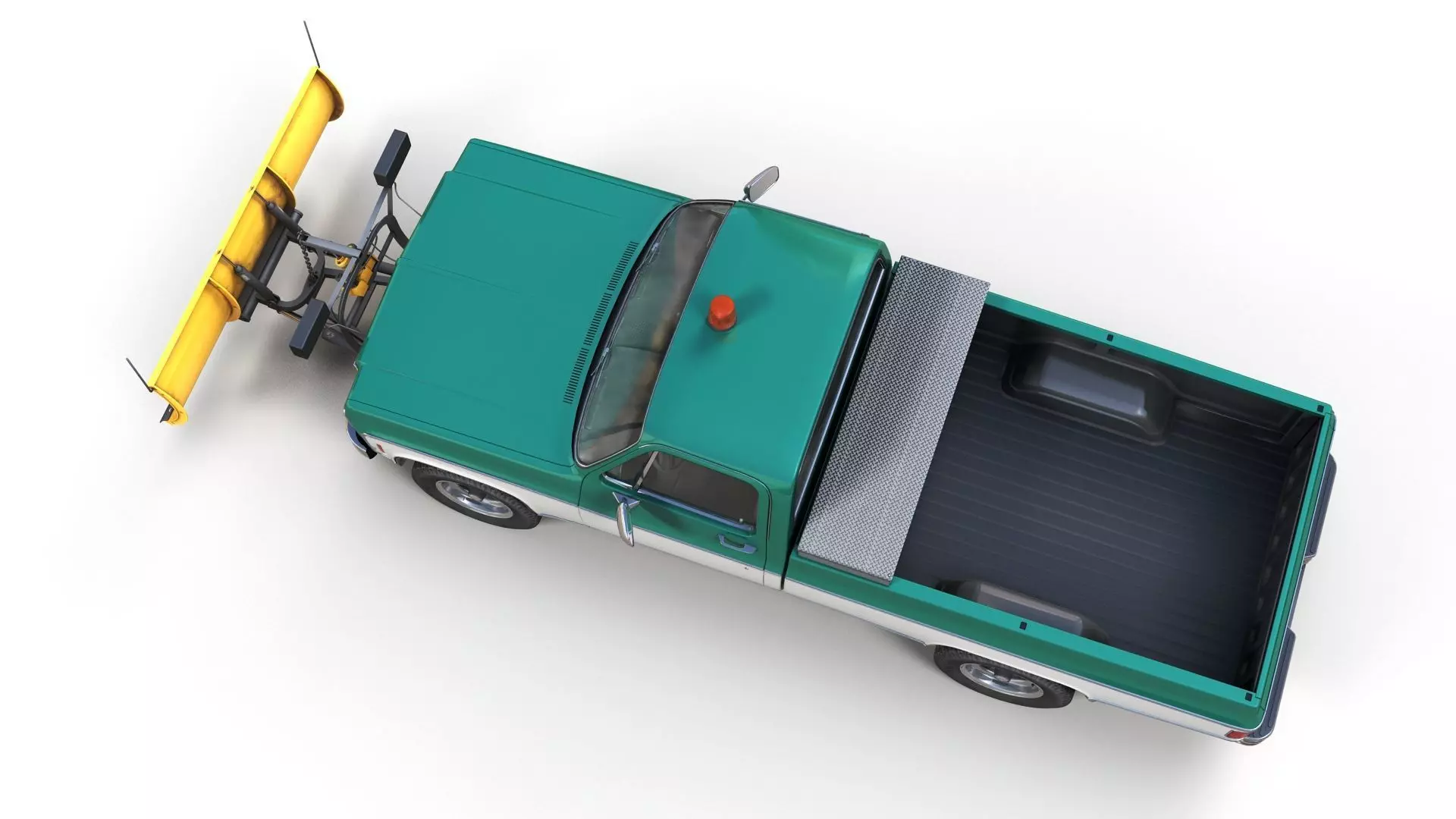 Snow plug 4x4 american pickup truck Low-poly 3D model_8