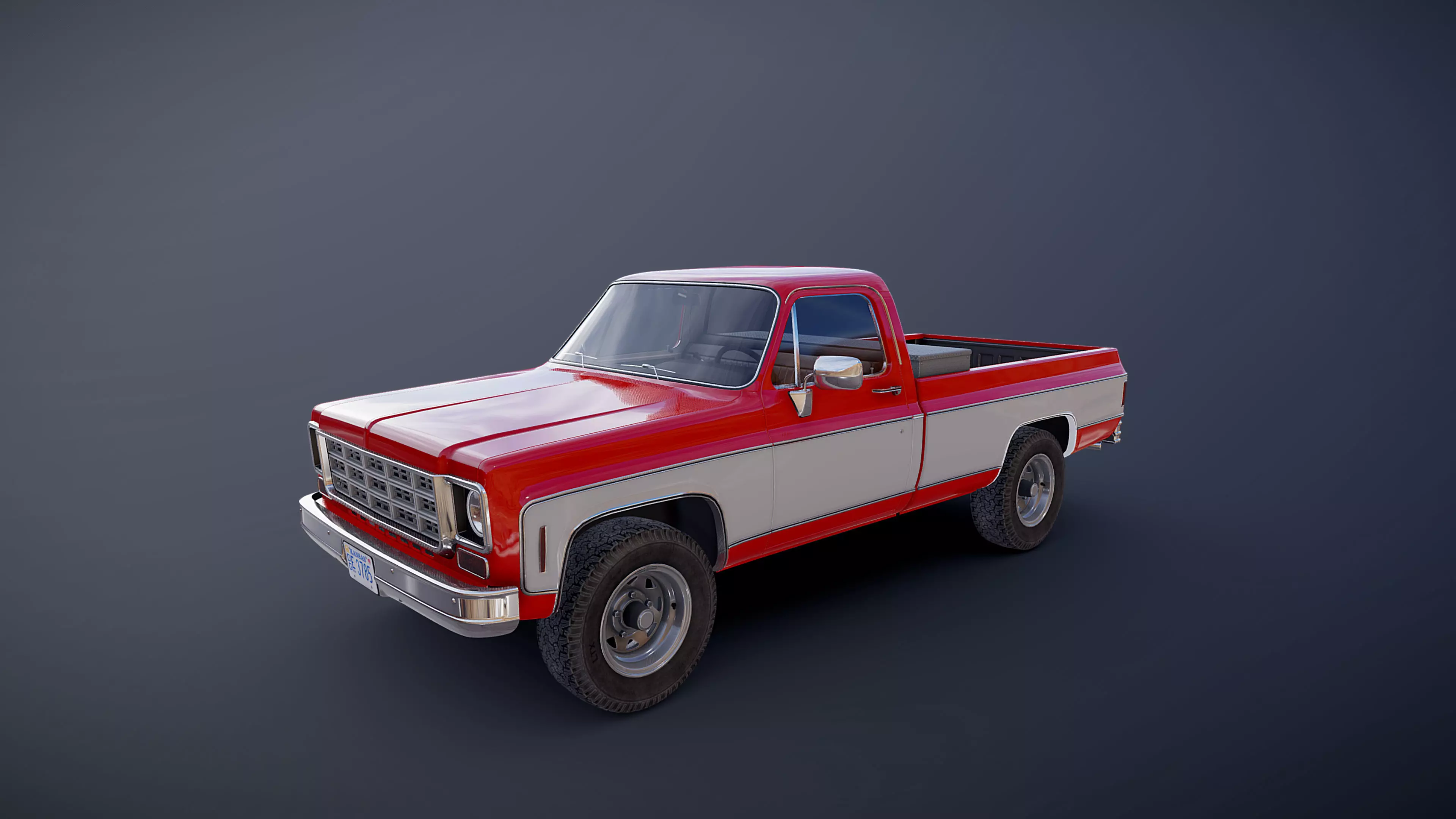 Snow plug 4x4 american pickup truck Low-poly 3D model_50