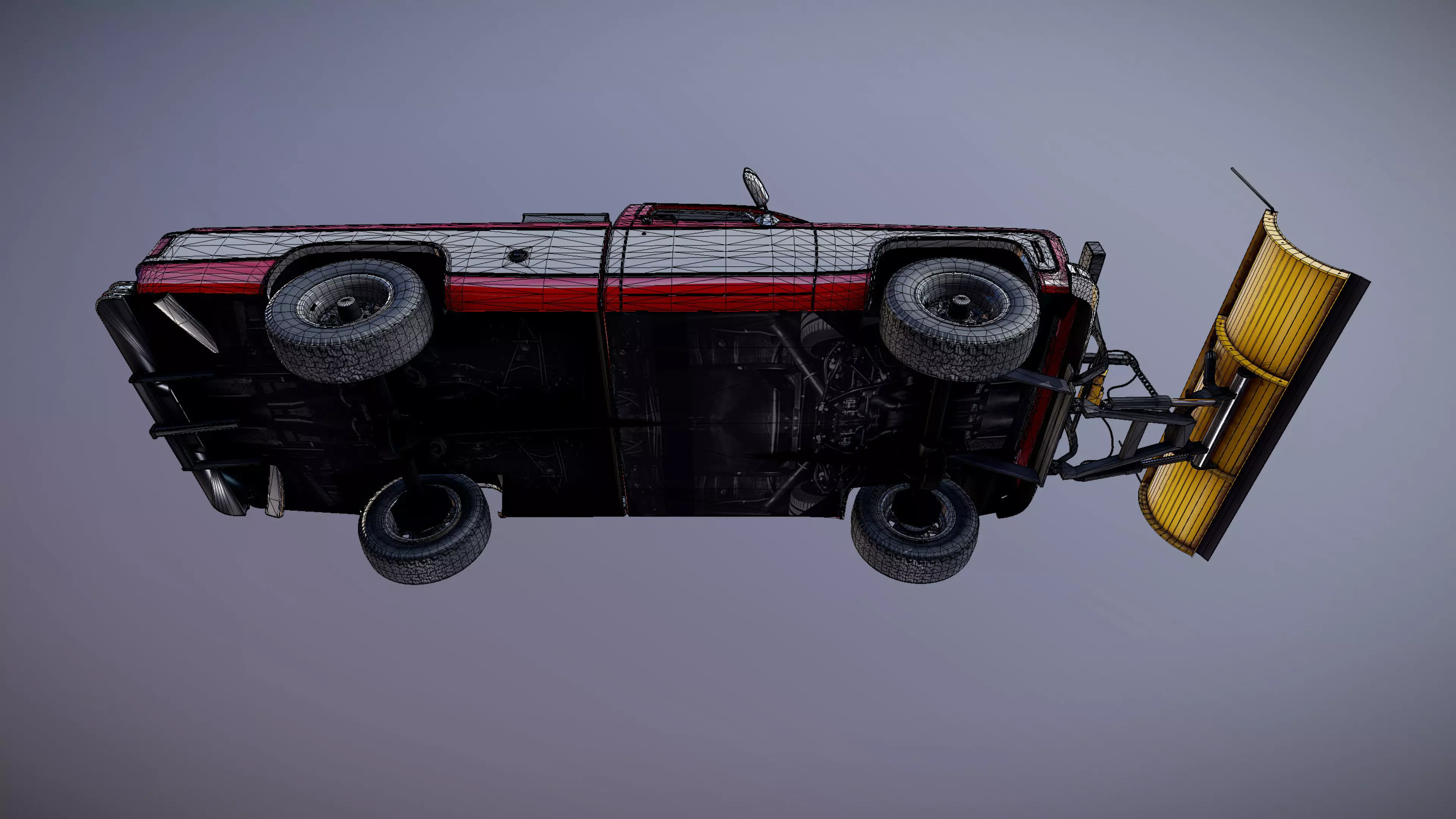 Snow plug 4x4 american pickup truck Low-poly 3D model_42