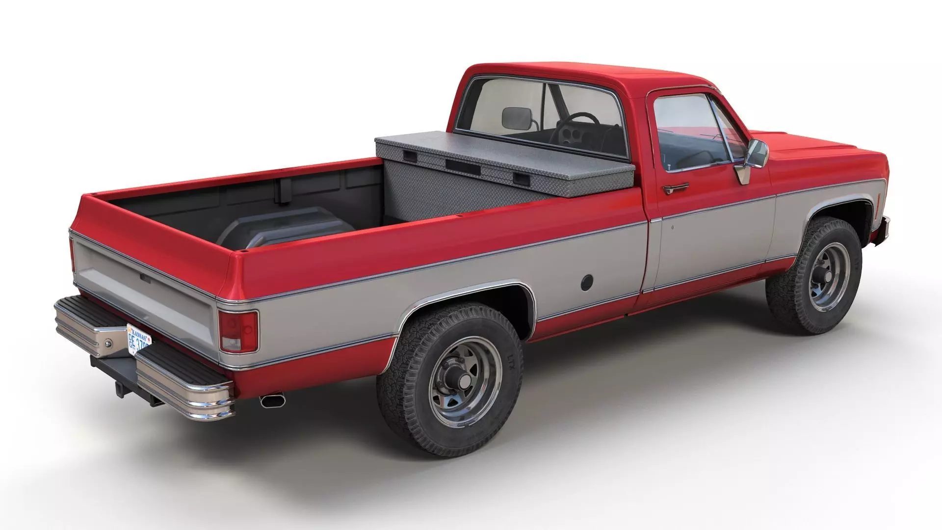 Snow plug 4x4 american pickup truck Low-poly 3D model_17