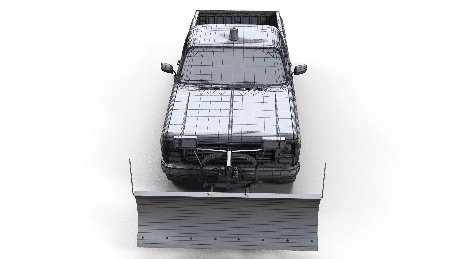 Snow plug 4x4 american pickup truck Low-poly 3D model_30