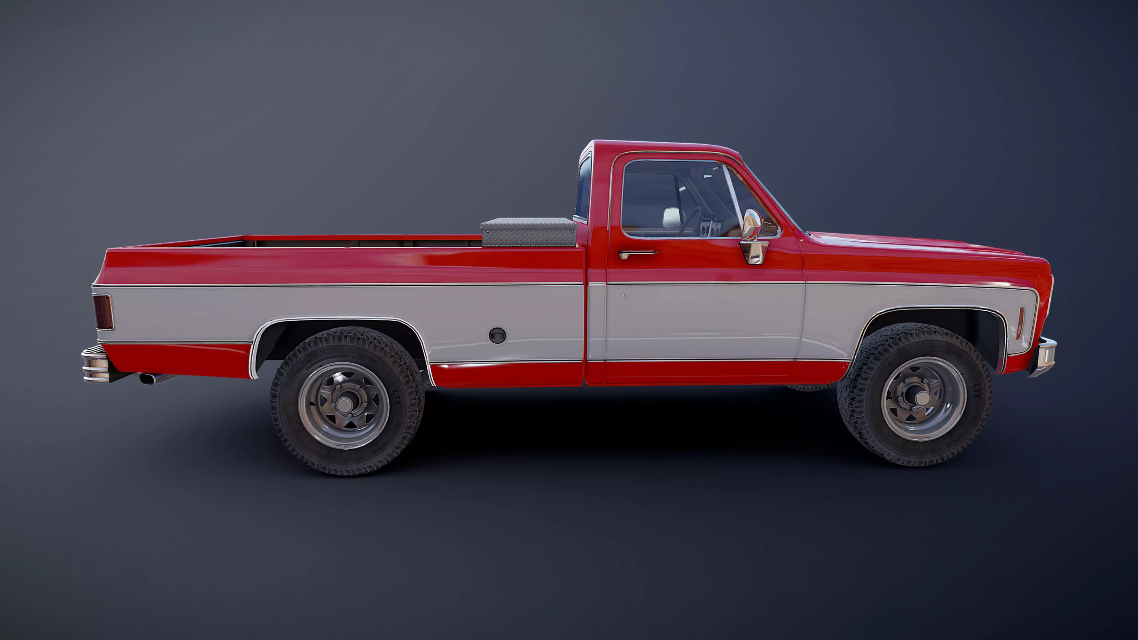 Snow plug 4x4 american pickup truck Low-poly 3D model_52