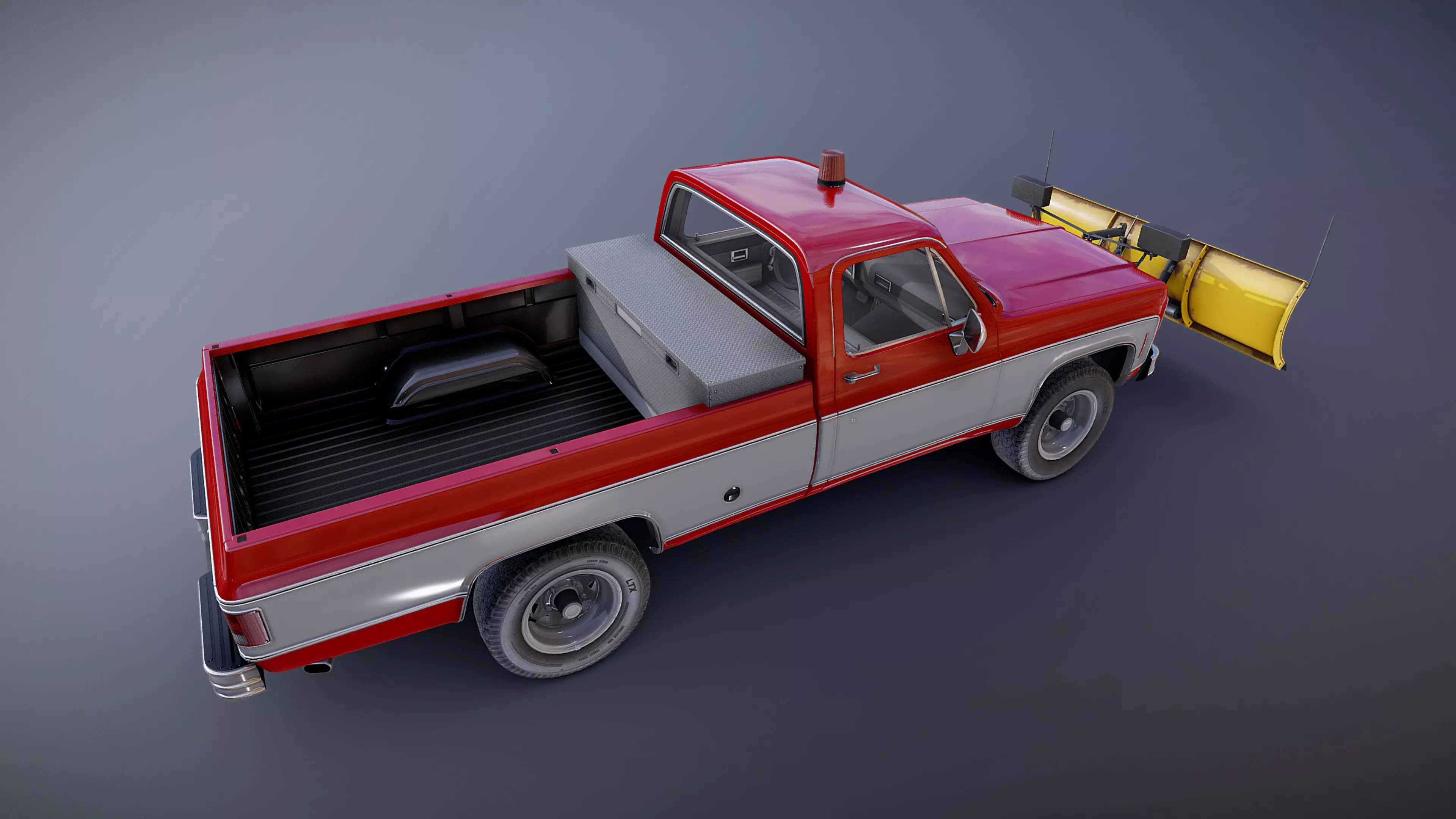 Snow plug 4x4 american pickup truck Low-poly 3D model_48