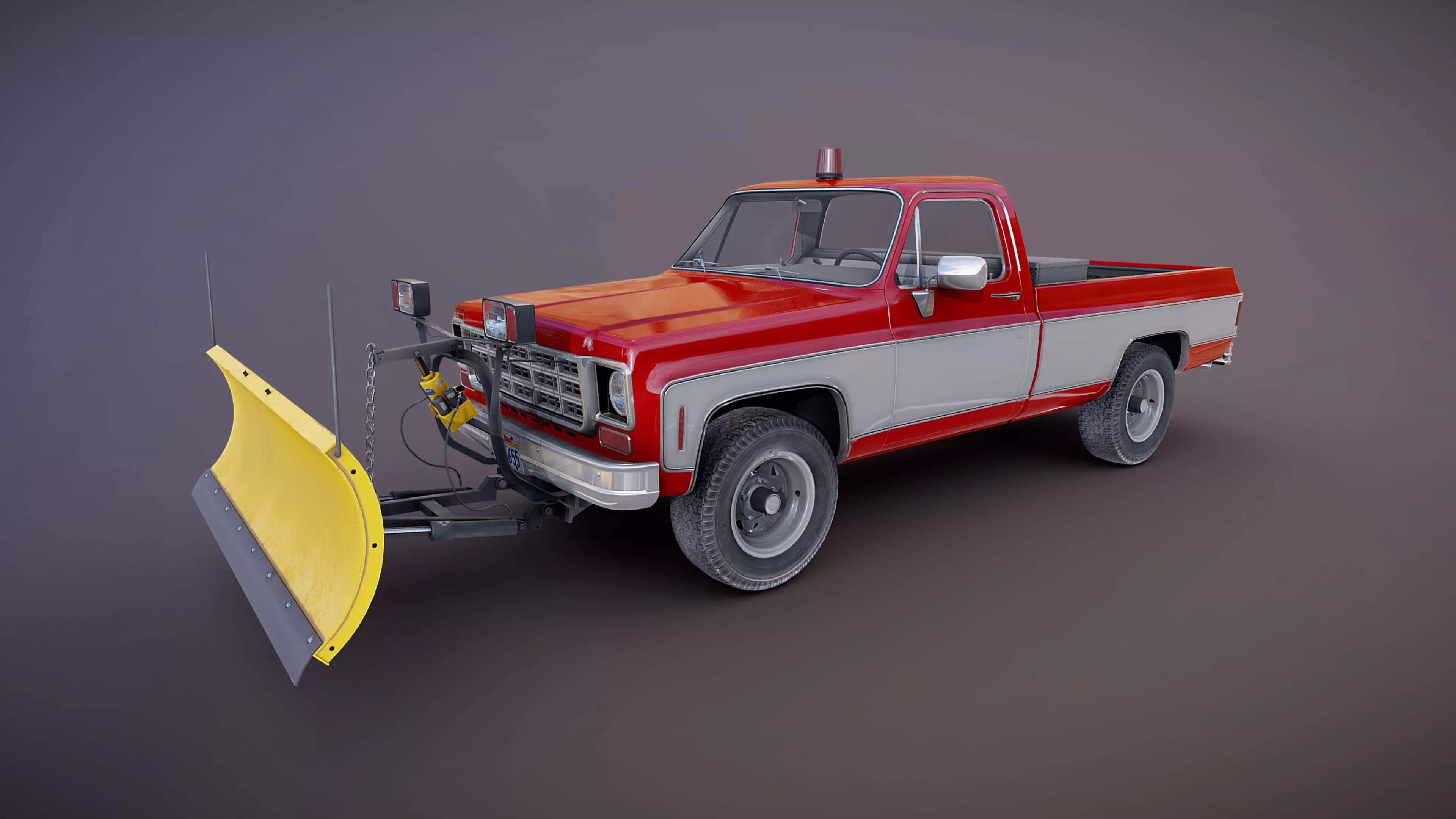 Snow plug 4x4 american pickup truck Low-poly 3D model_45