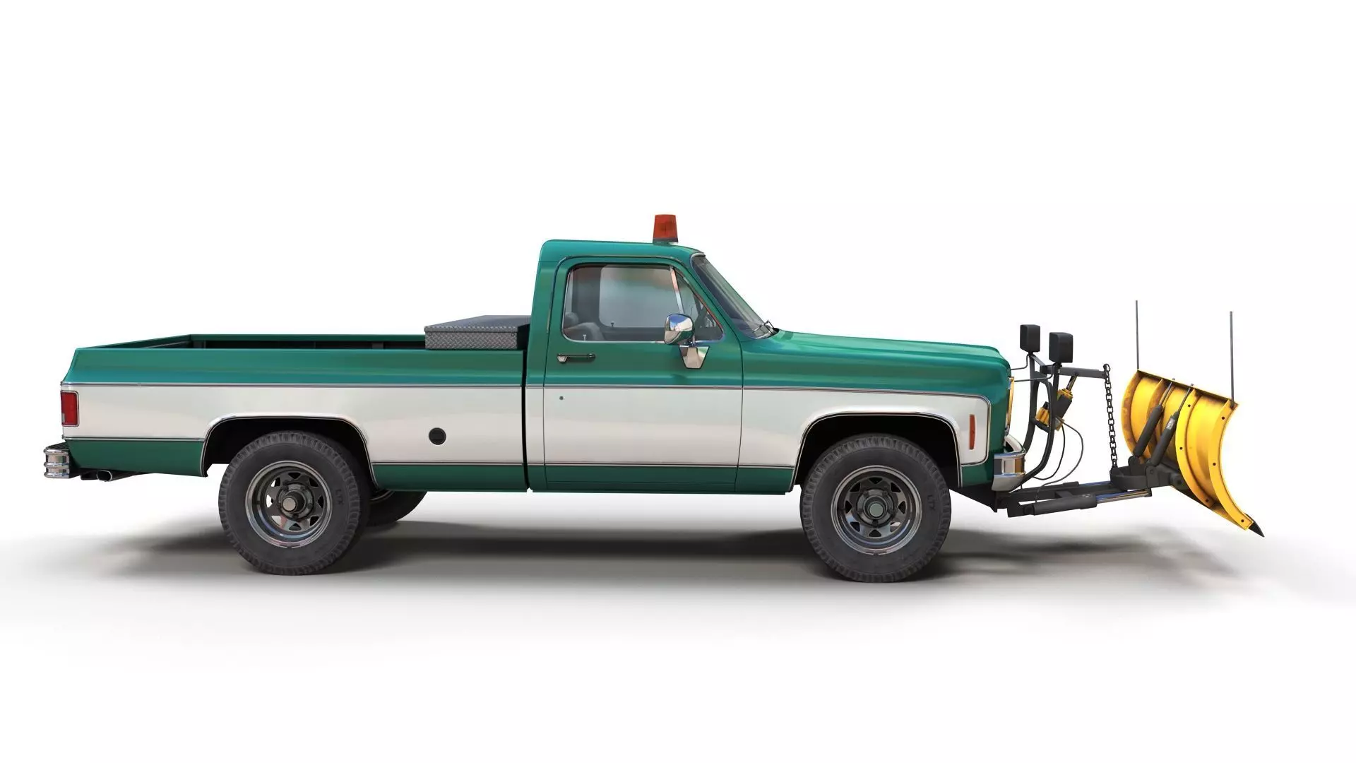 Snow plug 4x4 american pickup truck Low-poly 3D model_5