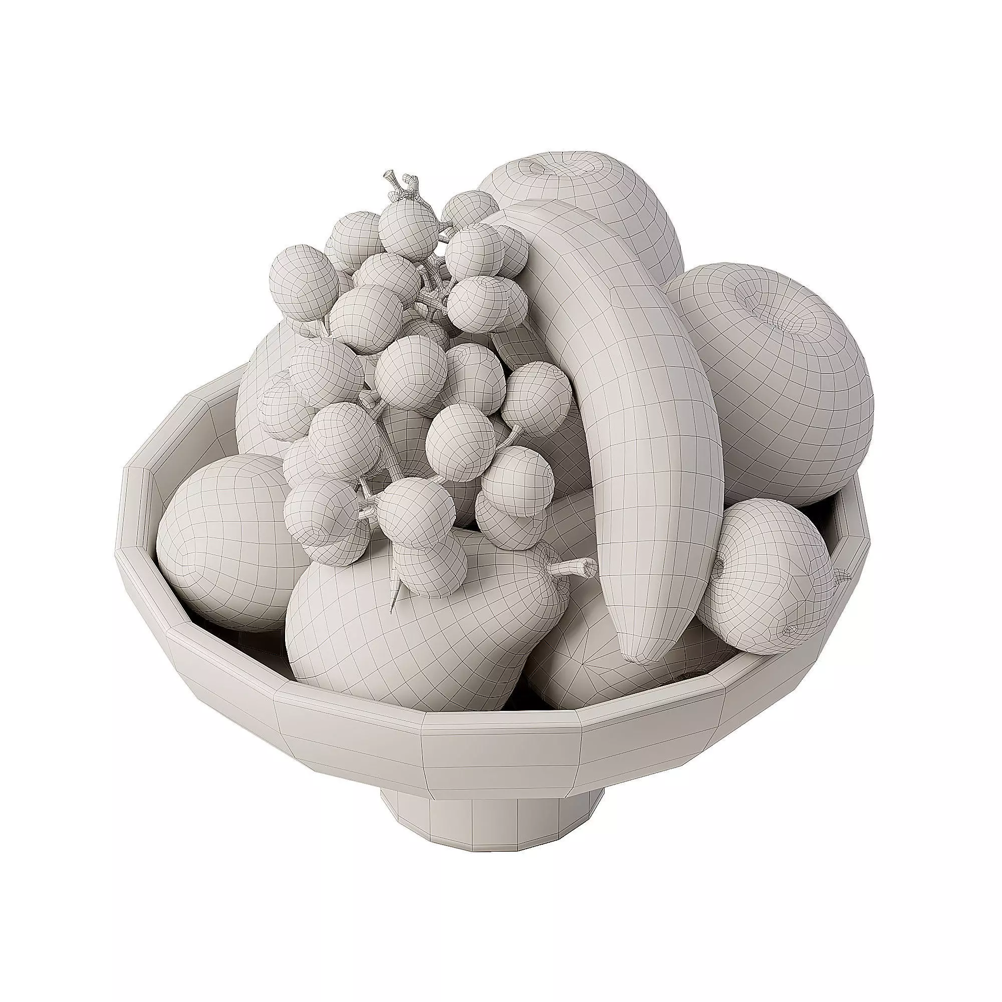  bowl of fruits 3D model_2