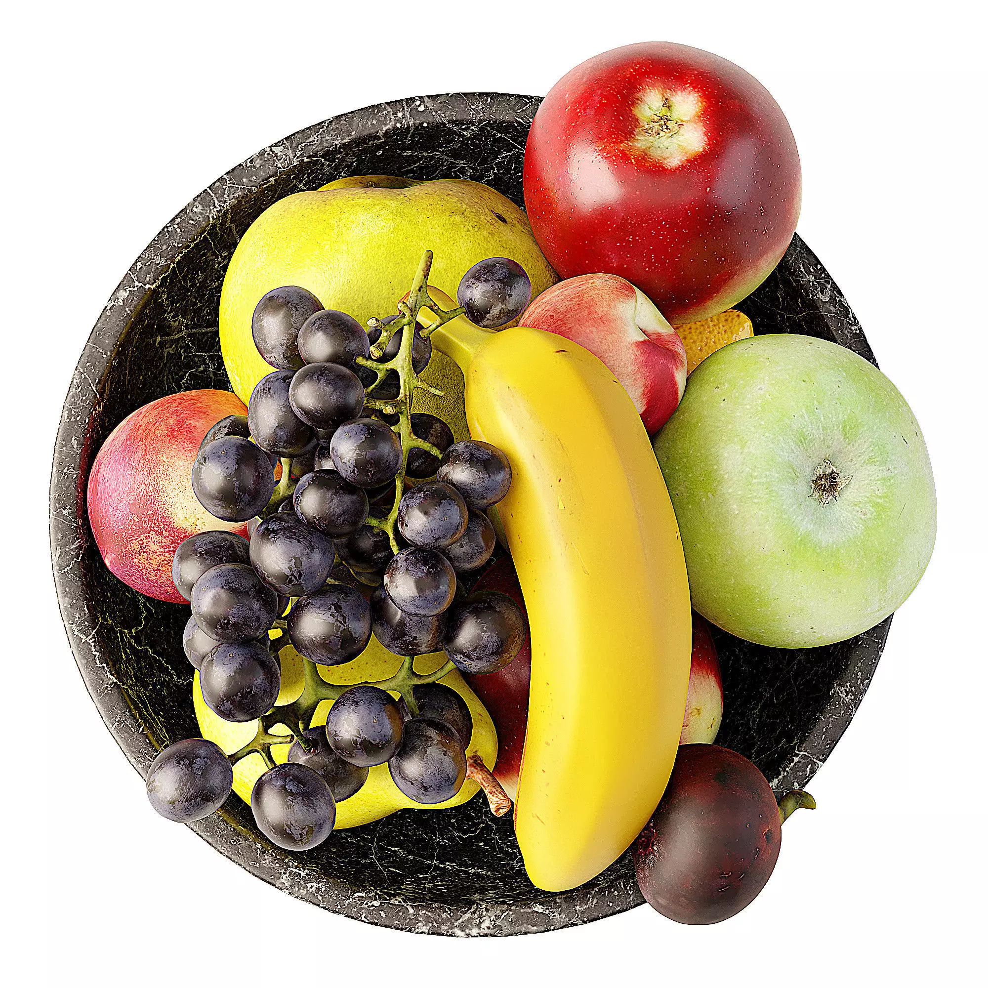  bowl of fruits 3D model_1