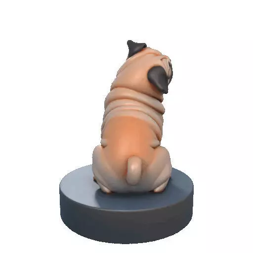 2642   Color Laughing Pug  3D  Printed Statue 3D print model_17