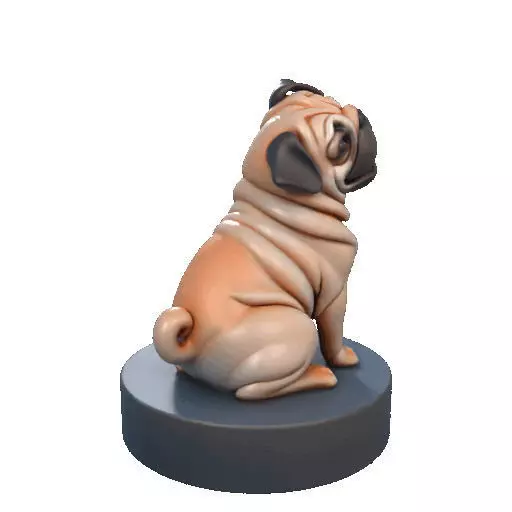 2642   Color Laughing Pug  3D  Printed Statue 3D print model_13
