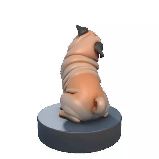 2642   Color Laughing Pug  3D  Printed Statue 3D print model_19