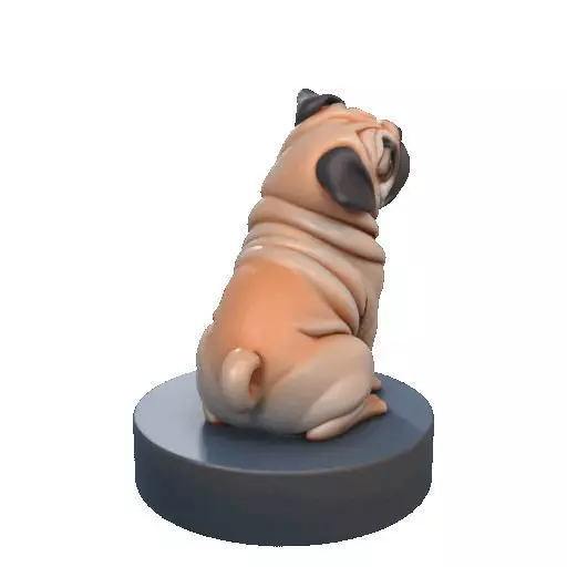 2642   Color Laughing Pug  3D  Printed Statue 3D print model_15