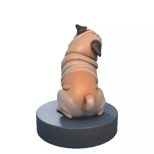 2642   Color Laughing Pug  3D  Printed Statue 3D print model_18