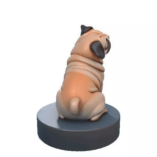 2642   Color Laughing Pug  3D  Printed Statue 3D print model_16