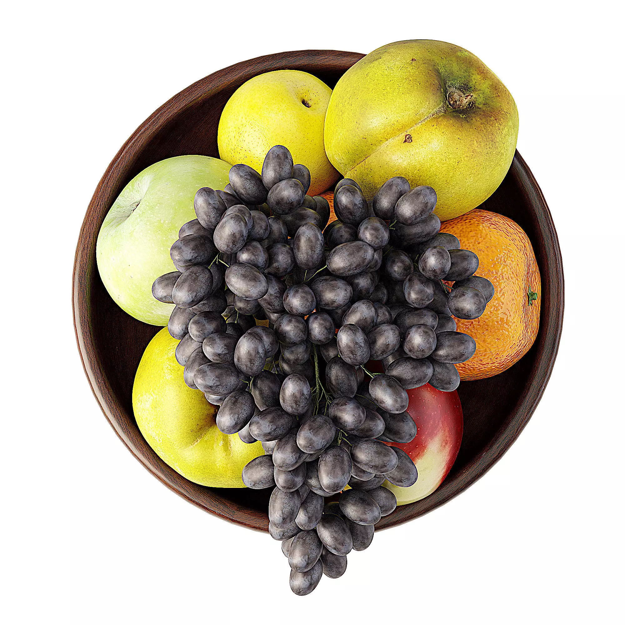 bowl of fruits 3D model_2