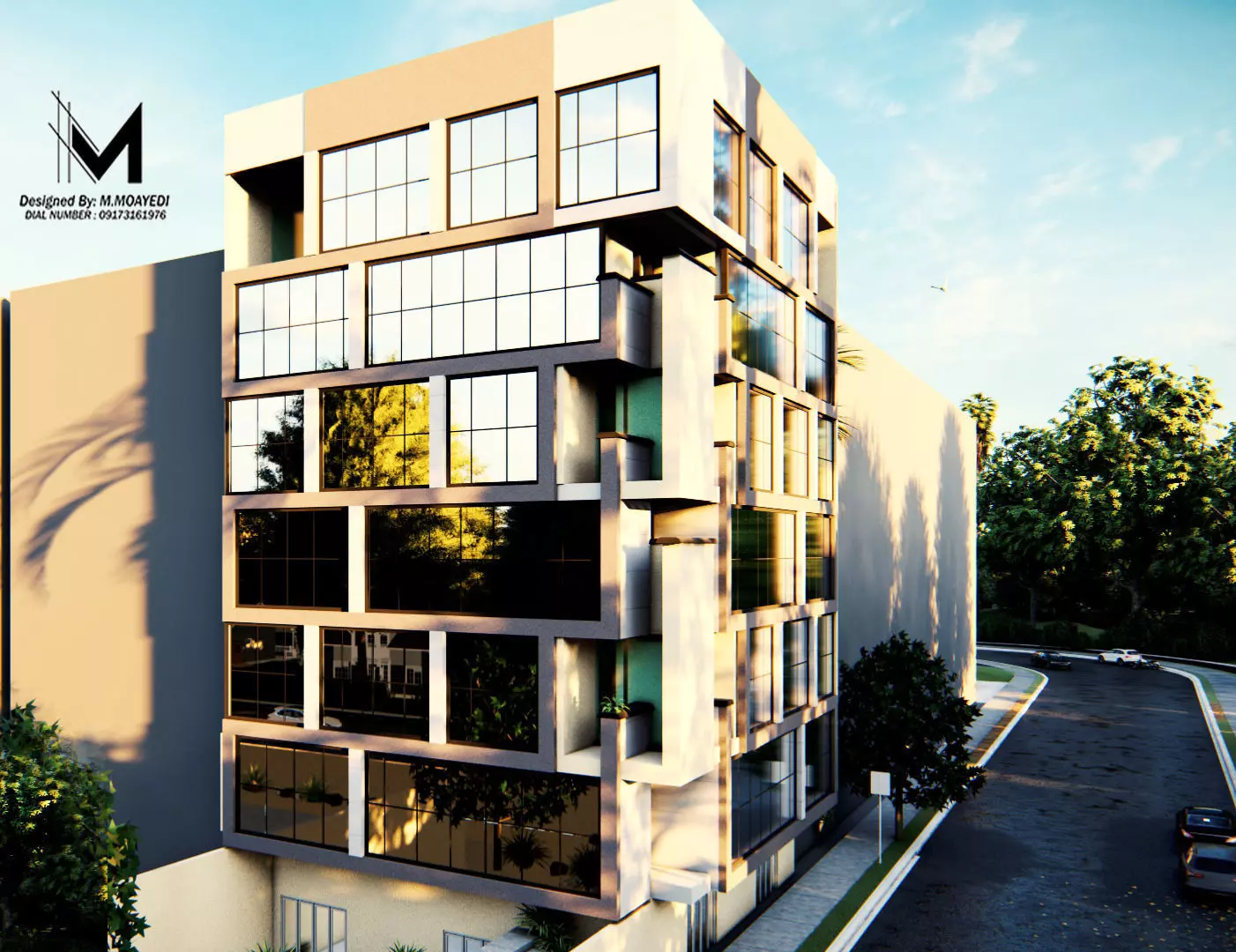 creative architectural facade design  Low-poly 3D model_0