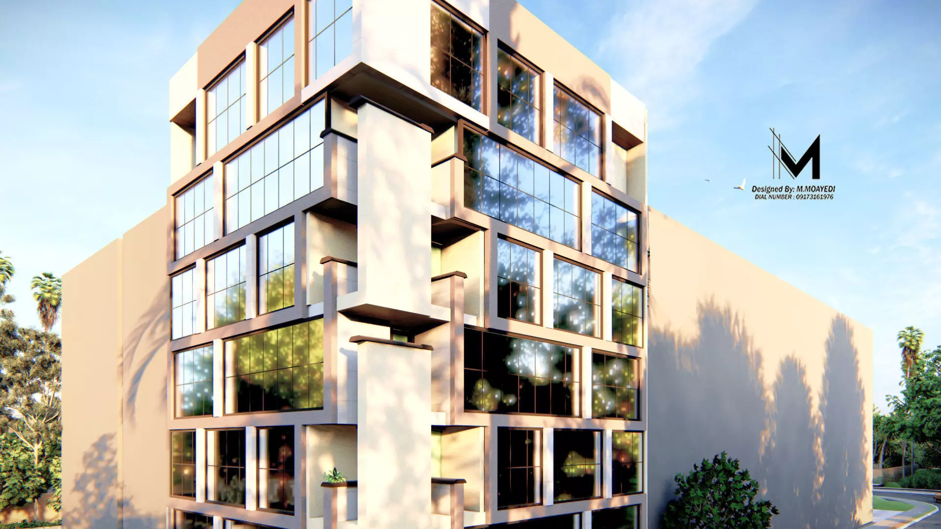 creative architectural facade design  Low-poly 3D model_2