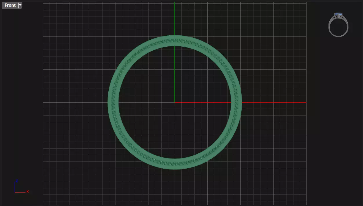 Channel Set BaguetteStraight eternity ring w bead N04 162CT EU54 3D print model_7