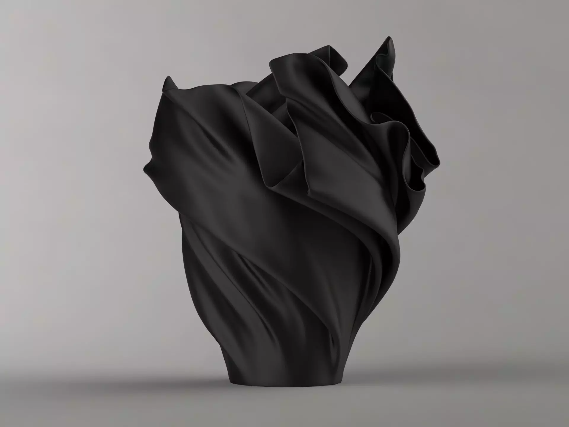 Dynamic Cloth Vase 3D print model_2