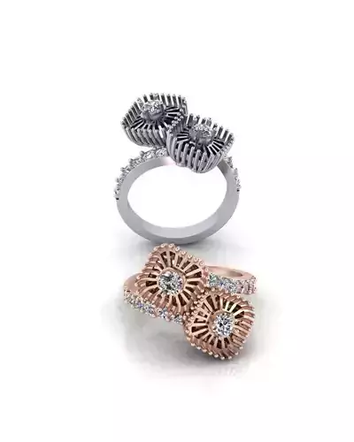 bypass round baguette jewelry ring  