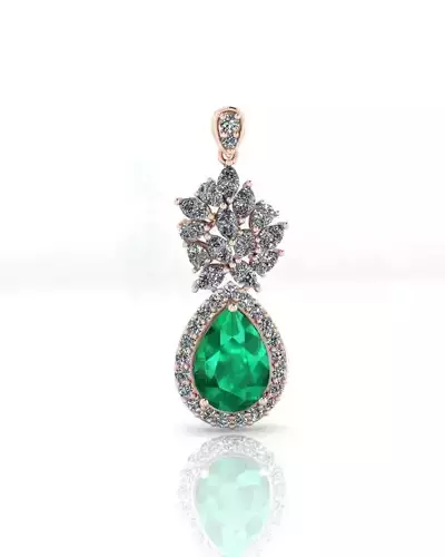 pear emerald jewelry pendant