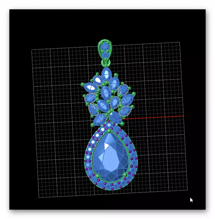 pear emerald jewelry pendant 3D print model_1