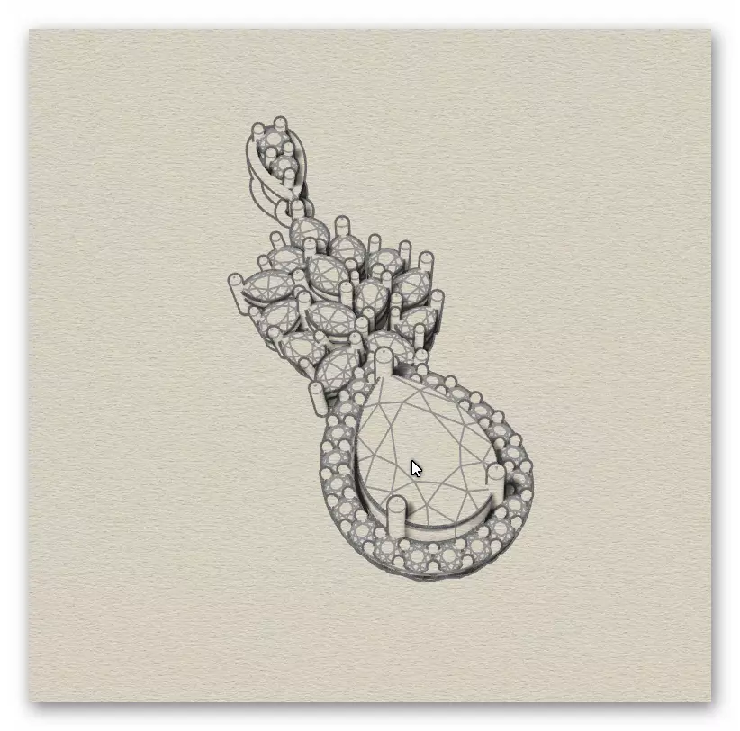 pear emerald jewelry pendant 3D print model_7