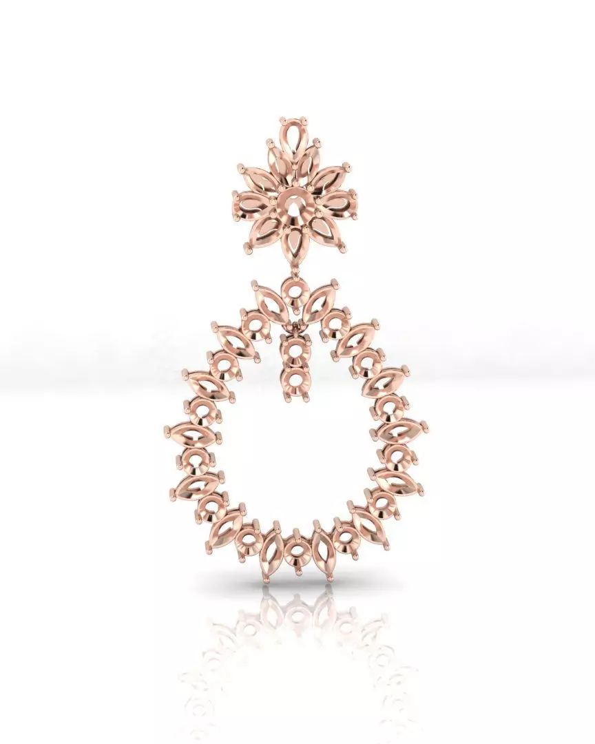 marquise and round jewelry pendant 3D print model