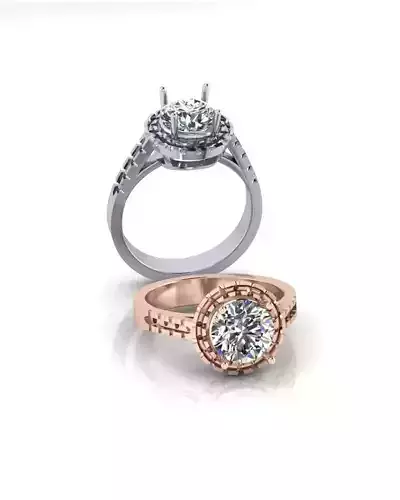 round halo engagement jewelry ring 