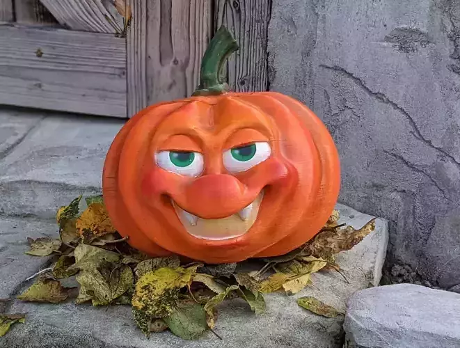 Smirking Cartoon Pumpkin 3D print model