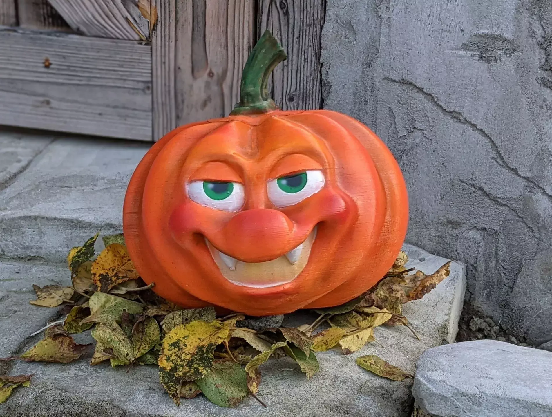 Smirking Cartoon Pumpkin 3D print model_0