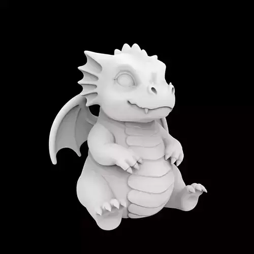 Baby Dragon Figurine 3D Print Model