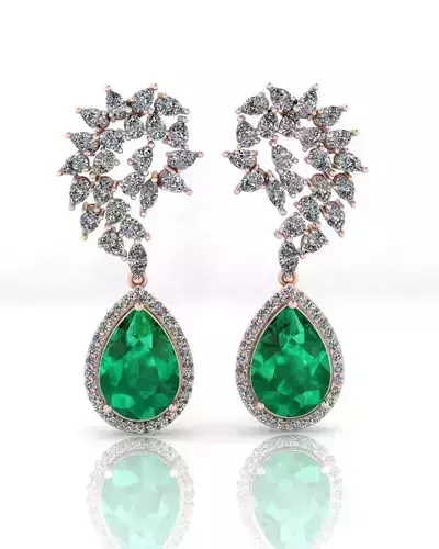 emerald pear earring 