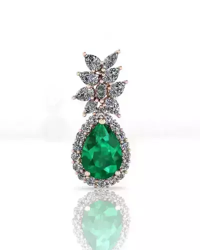 emerald pear halo jewelry pendant