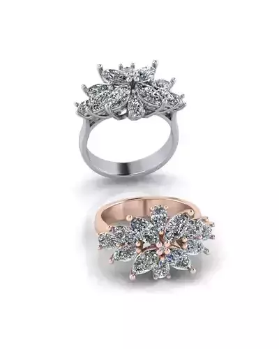 pear and marquise jewelry ring 