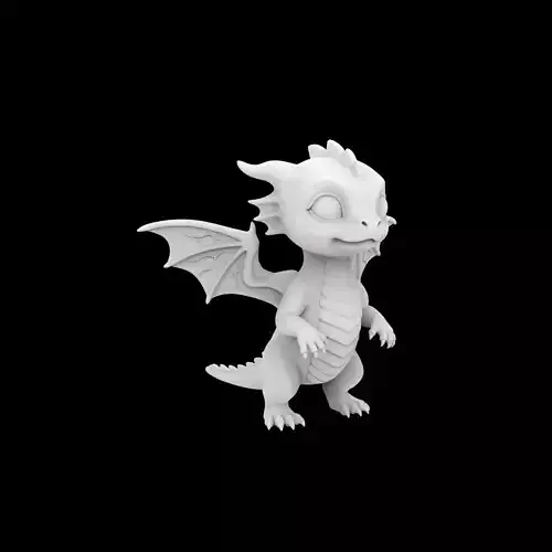 Baby Dragon Flying 3D Print Model