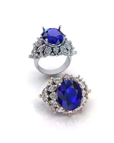 oval halo marquise and pear high jewelry ring 